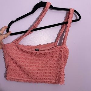 cross shoulder crop top